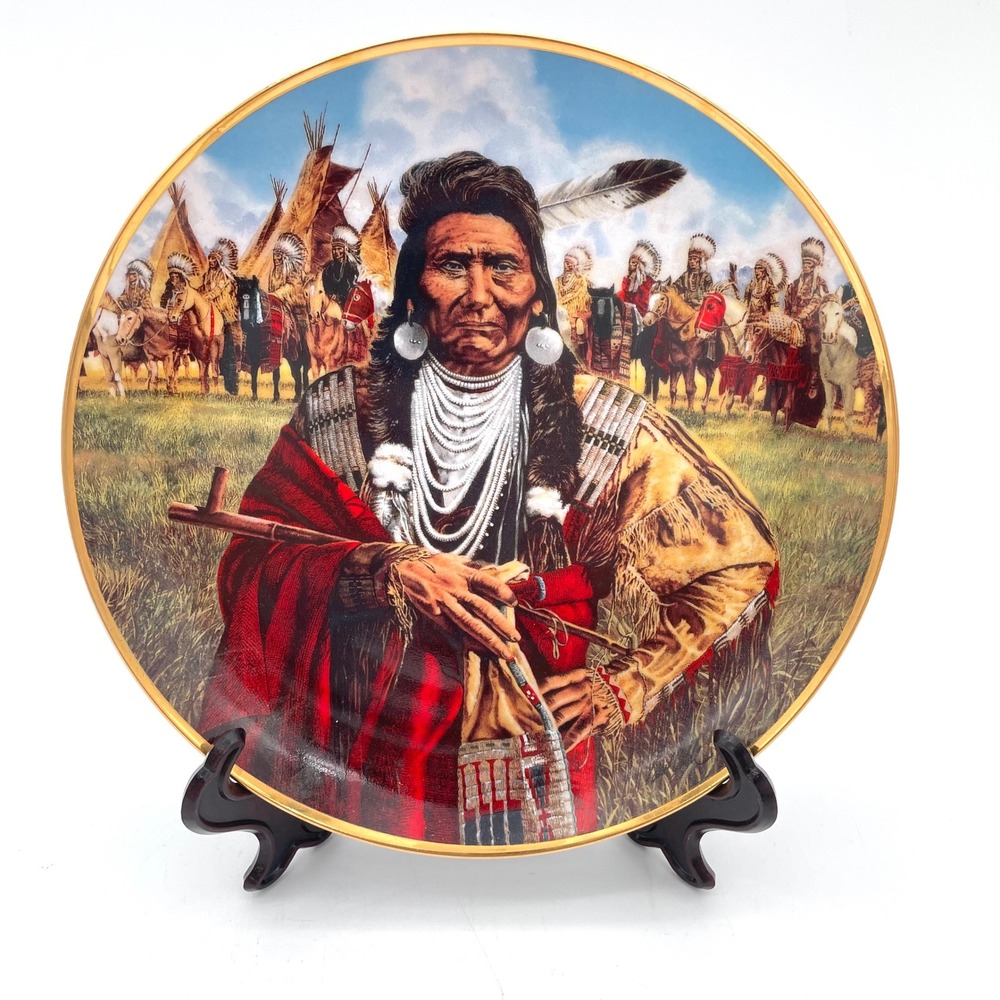 Franklin Mint Chief Joseph Man of Peace Plate Fine Porcelain Multi Excellent